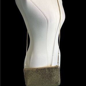 Vintage Whiting and Davis International Gold Toned Mesh Crossbody
